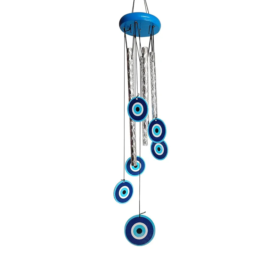 9Dzine Wind Chimes with Evil Eye Protection - 27 Inches