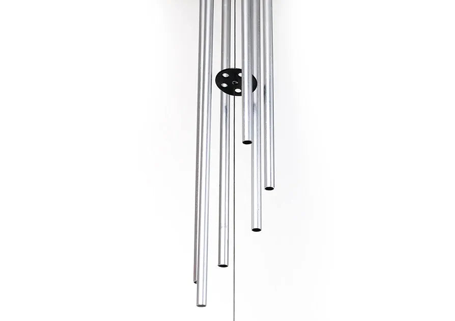 Tej Gifts Feng Shui Long Metal Wind Chime with 6 Silver Pipes