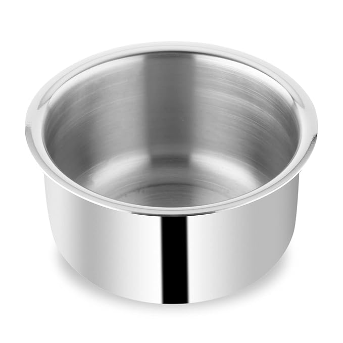Attil Triply Stainless Steel Tope With Lid, Induction Base Tope Capacity 2.5 Litres Patila With Stainless Steel Lid