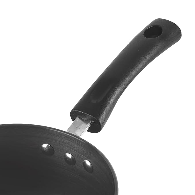Vinod Black Pearl Hard Anodised Saucepan 2.3 litres | 18cm | 3.25mm Thick | Metal Spoon Friendly | Ezee Pour Spout
