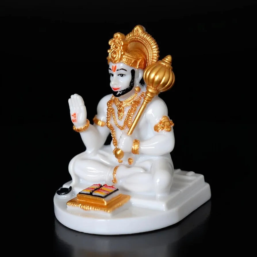 Unovate Lord Hanuman Idol White for Car Dashboard
