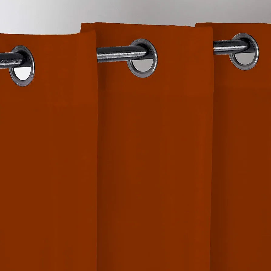 Divine Casa 7 Feet Super Satin Semi Blackout Door Curtain Colour Orange Rust for Home & Office (Pack of 1)