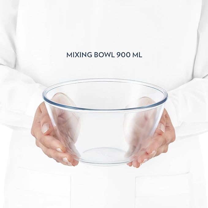 Borosil 900 ml Serving & Mixing Borosilicate Glass Bowl with Lid | Multipurpose Bowl for Kitchen & Dinning