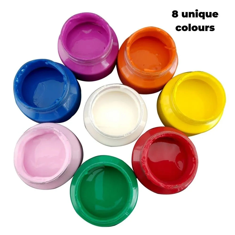 Toykraftt Finger Paints For Kids| Non Toxic Washable Finger Paints| Child Safe Paints For 2 To 3 Years Old| 8 Shades X 100 Ml In A Pack Mega Kit - Paper