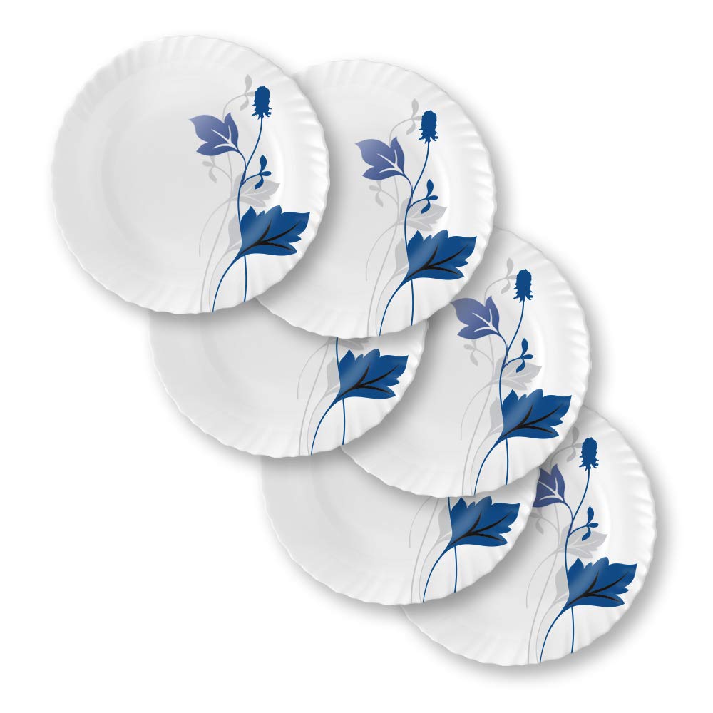 Larah by Borosil Opalware Ageria Full Plate | White | 11 Inch | Set of 6