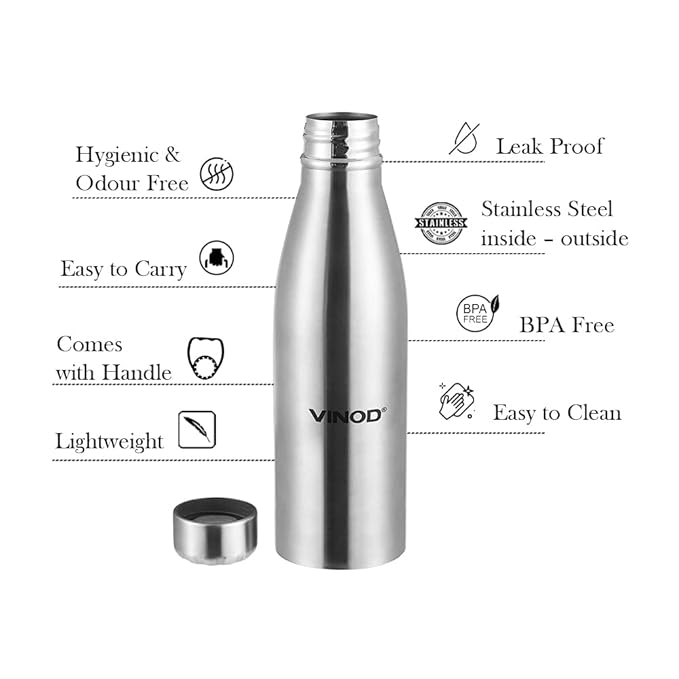 Vinod ICY Classic Stainless Steel Water Bottle - 750 ml