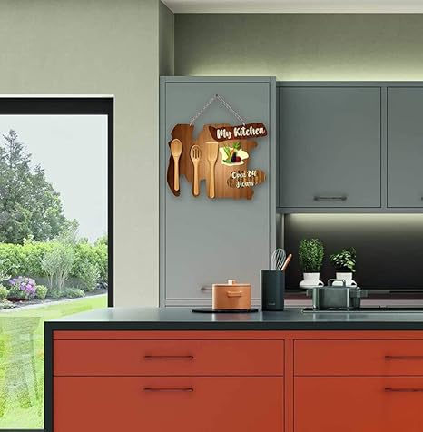 Angel Infinite My Kitchen Wooden Wall Hanging Decor Utensils Spoon Pattern Decorative Item