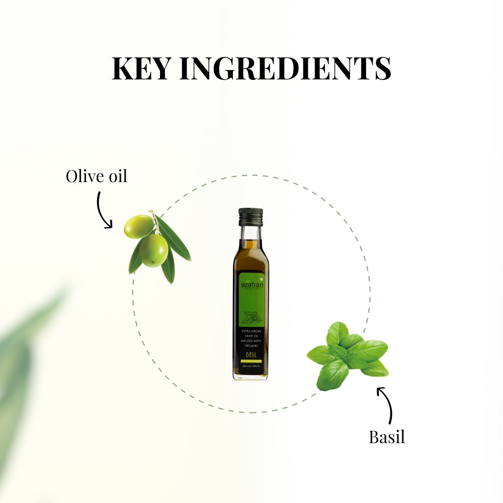 Azafran Basil Infused Extra Virgin Olive Oil - 250 ml