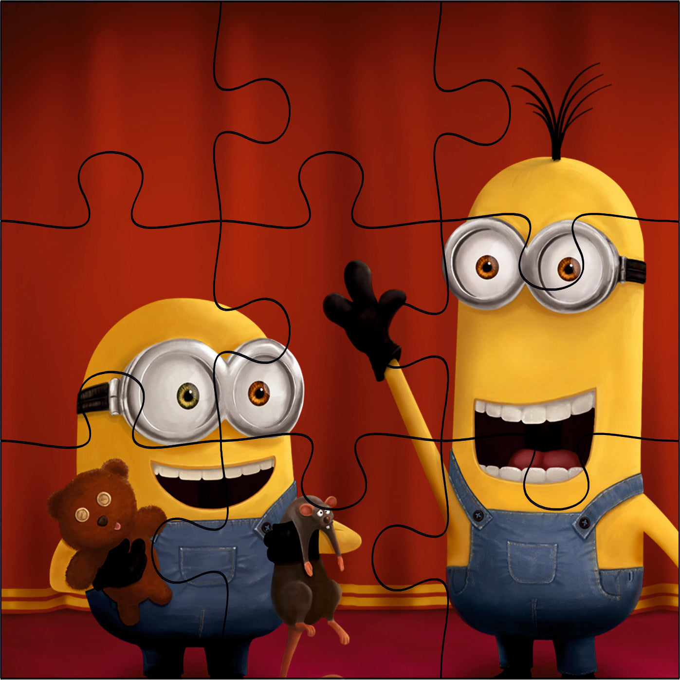Wooden Jigsaw Puzzles - Minions and Friends Anime Cartoon Characters for Kids