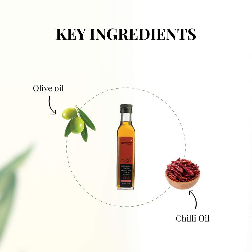 Azafran Bird's Eye Chilli Infused Extra Virgin Olive Oil - 250 ml
