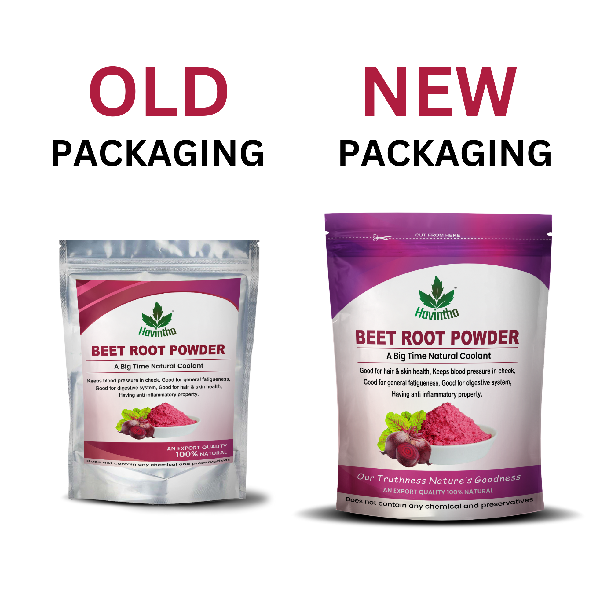 Havintha Natural Beet Root Powder For Improves Heart Health and Blood Pressure - 227 gms