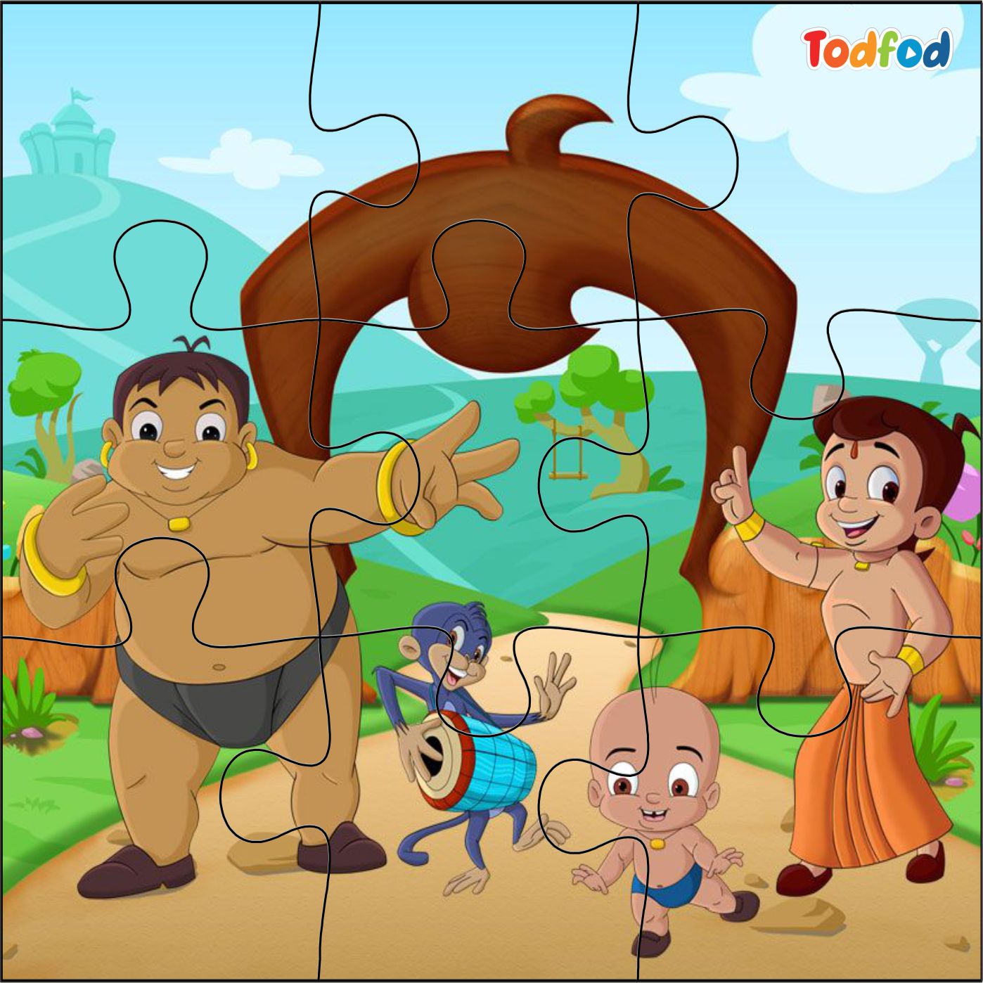 Wooden Jigsaw Puzzles - Chota Bheem & Friends Anime Cartoon Characters