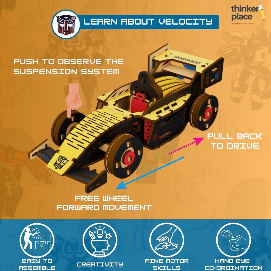 Transformers Bumblebee DIY  Race Car- Learn about Velocity