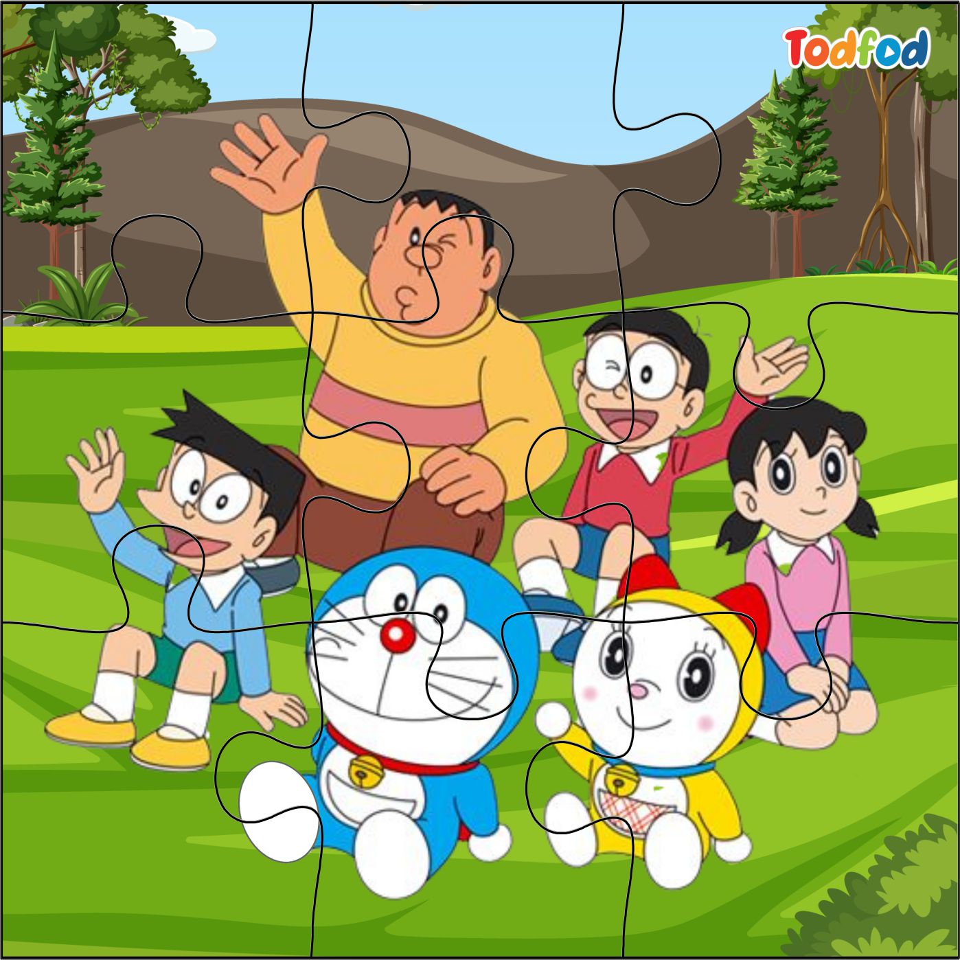 Wooden Jigsaw Puzzles - Doraemon & Friends Anime Cartoon Characters