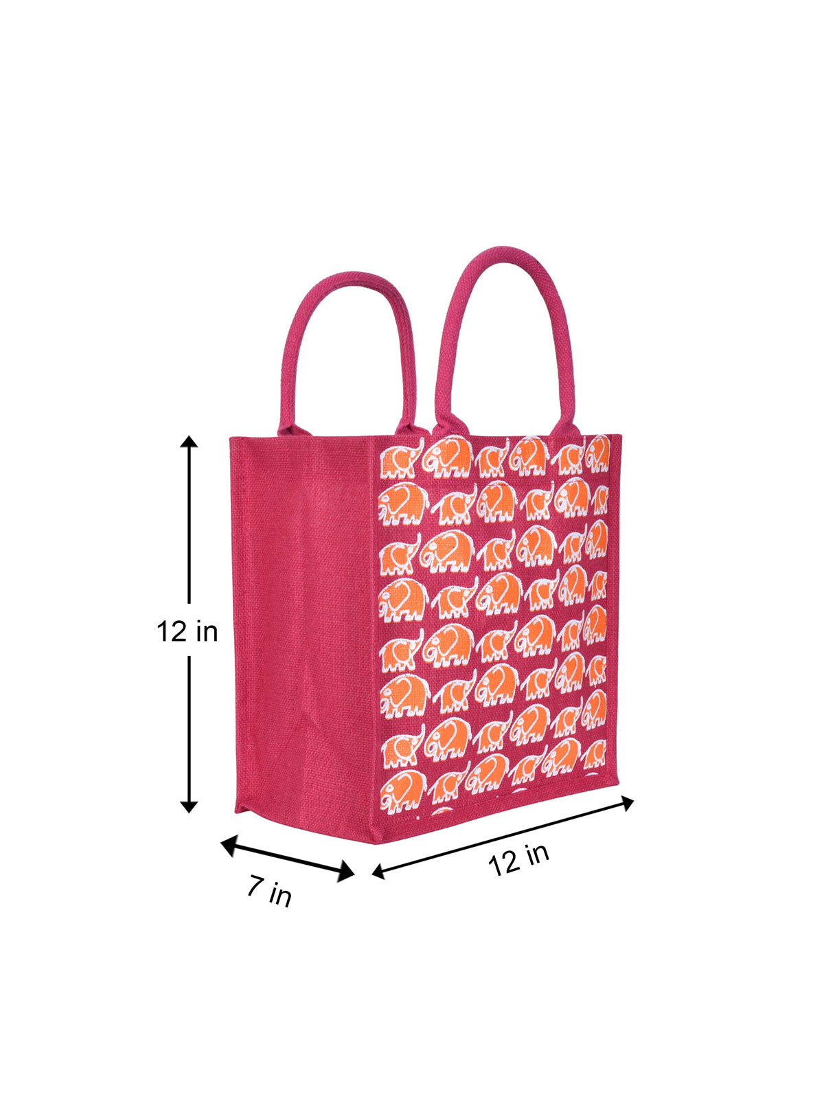 Jute Cottage Elephant Print Lunch Zipper Bag