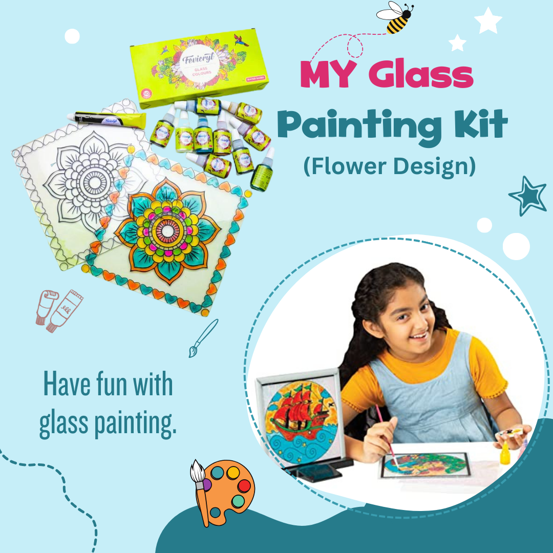 My Glass Painting Kit (Flower Design)
