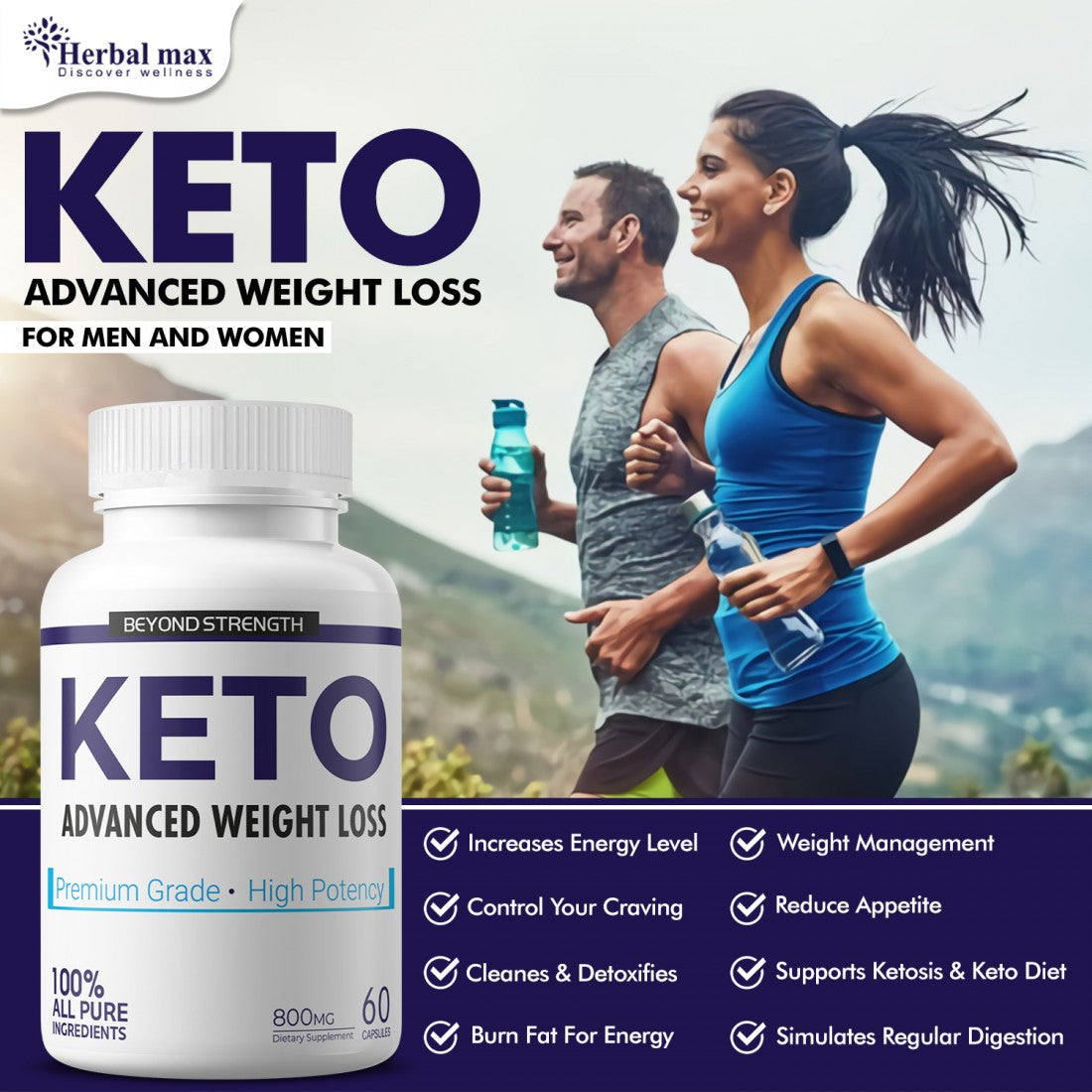 Herbalmax Keto Advanced Weight Loss Capsules - 60 Capsules