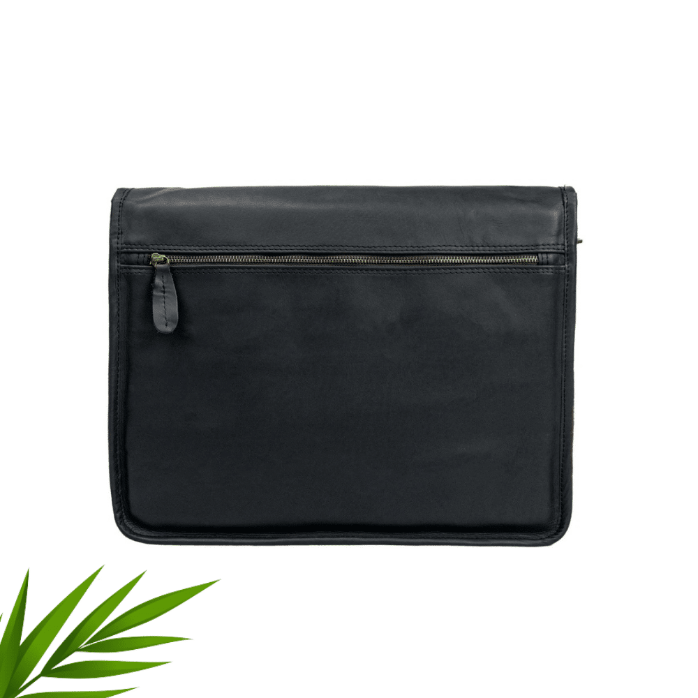 Craftshades – 10*13″Crossbody Handcrafted Small Goat Leather messenger bag – Black | 100% Genuine Leather