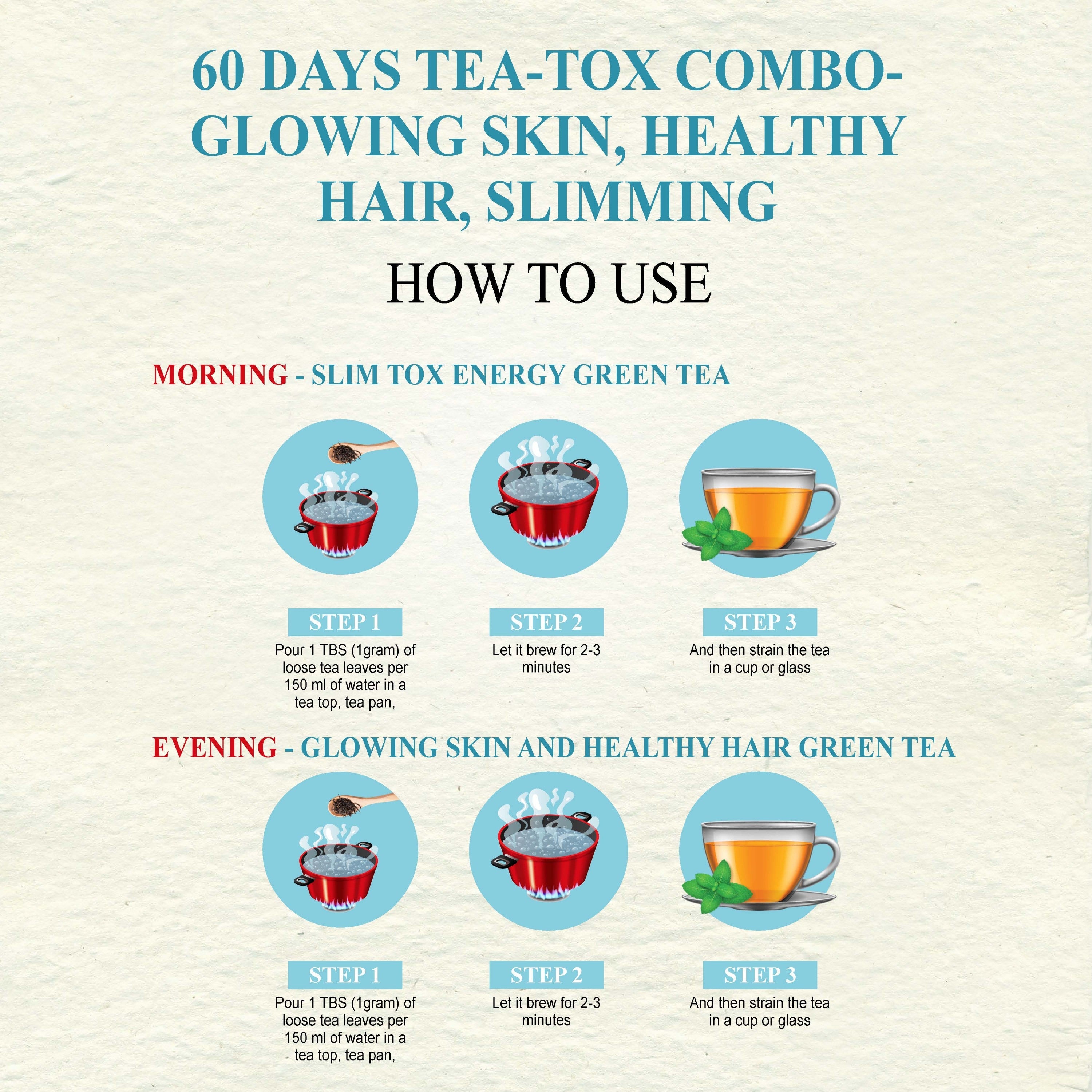 Love Earth 60 Days Tea-Tox Combo- Glowing Skin, Healthy Hair, Slimming