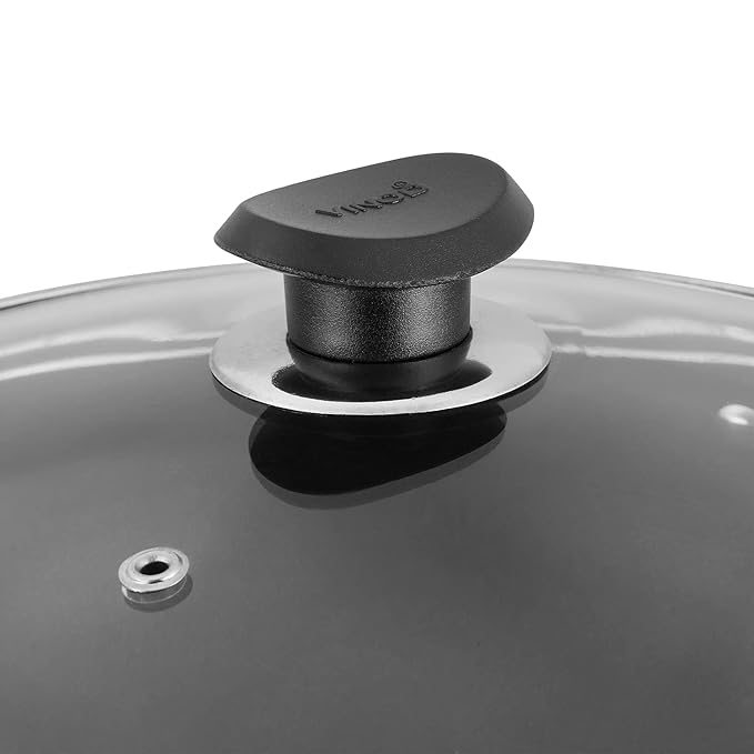 Vinod Zest Inducto Non Stick Deep Kadhai with Glass Lid - 2.6 Litre, 22cm | 3mm Thick | 3 Layer Coating