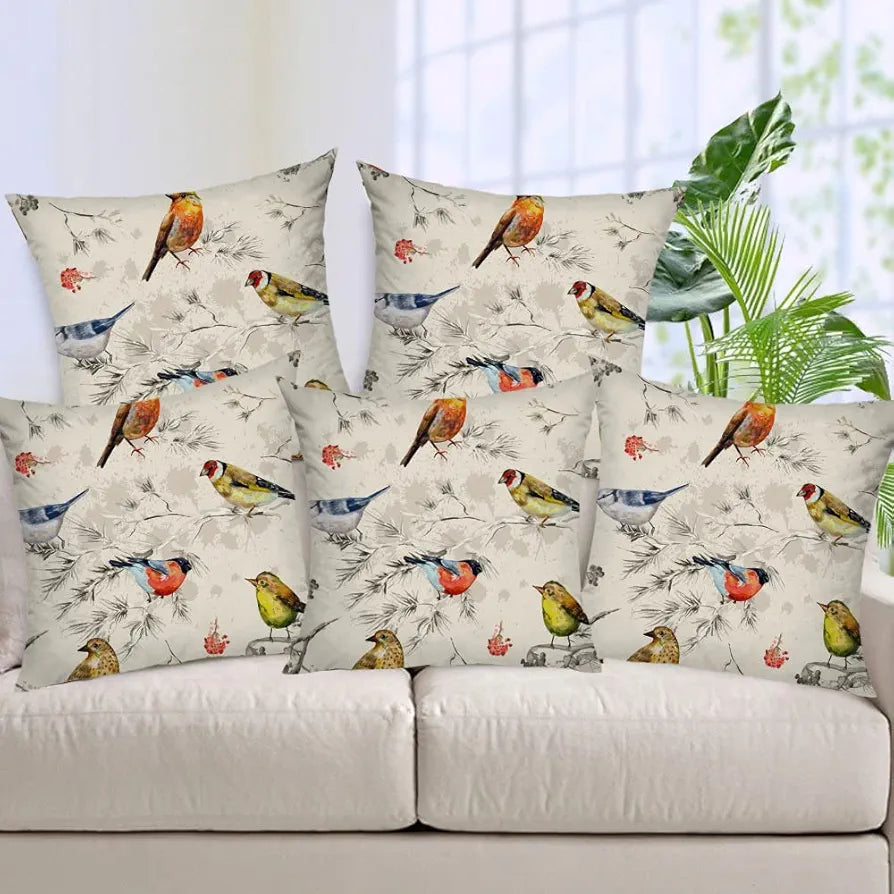 Aerohaven Set of 5 Decorative Hand Made Jute Throw/Pillow Cushion Covers - CC-01 Multicolor