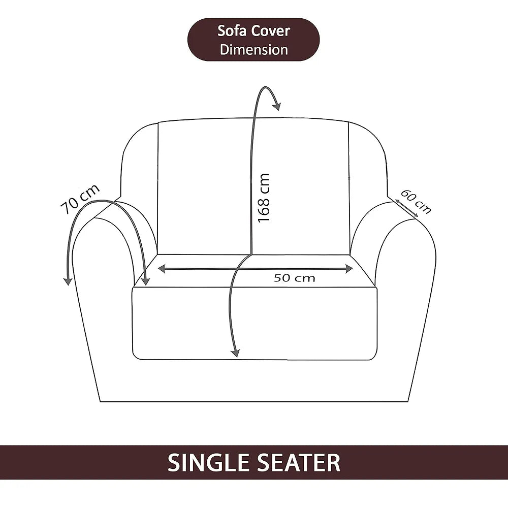 Kuber Industries Soft Velvet Quilted Single Seater Sofa Cover with Pocket Arms Frill Maroon