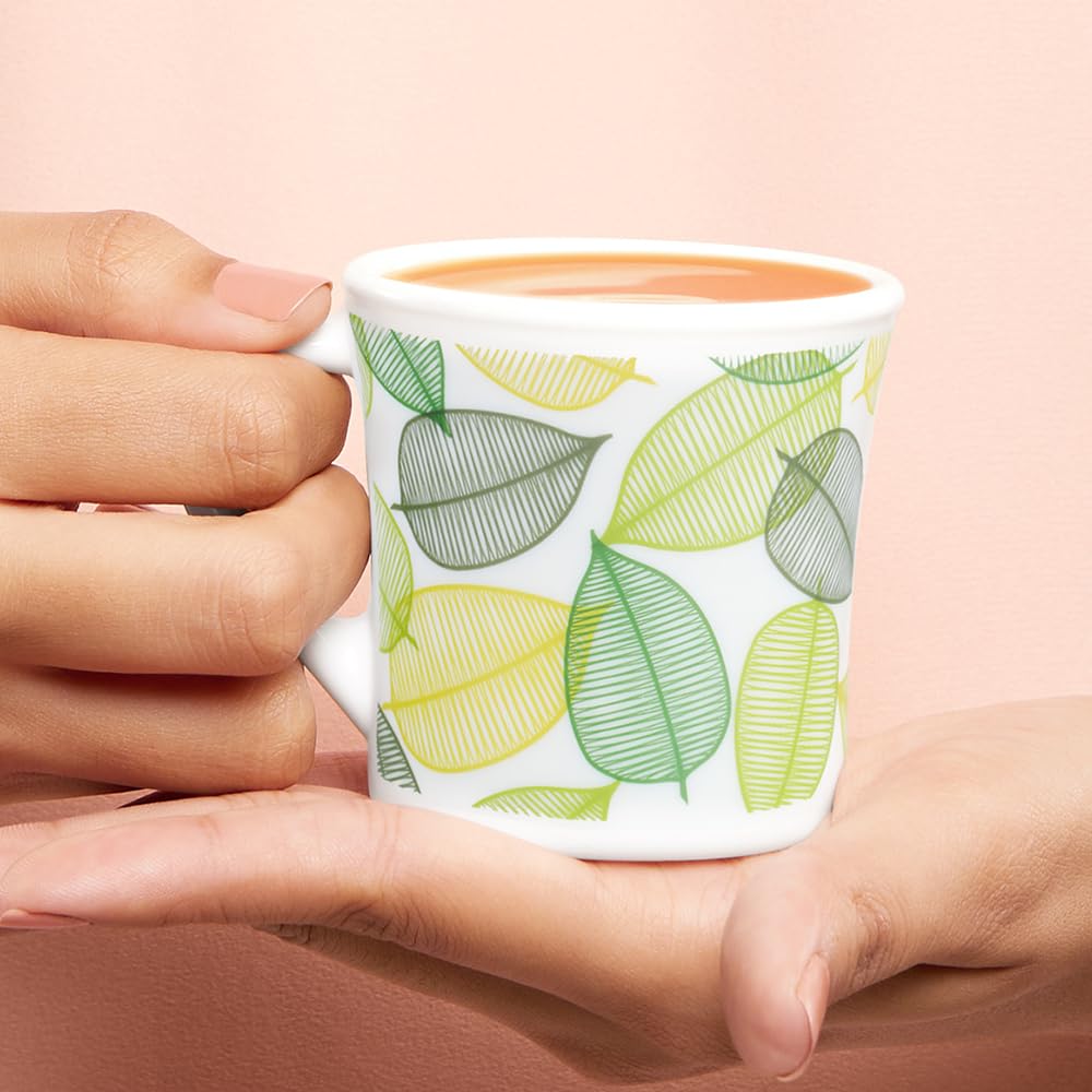 Larah by Borosil Crysta Series Noma Opalware Mug | Set of 6 Tea/coffee Mugs | 100 Ml Each