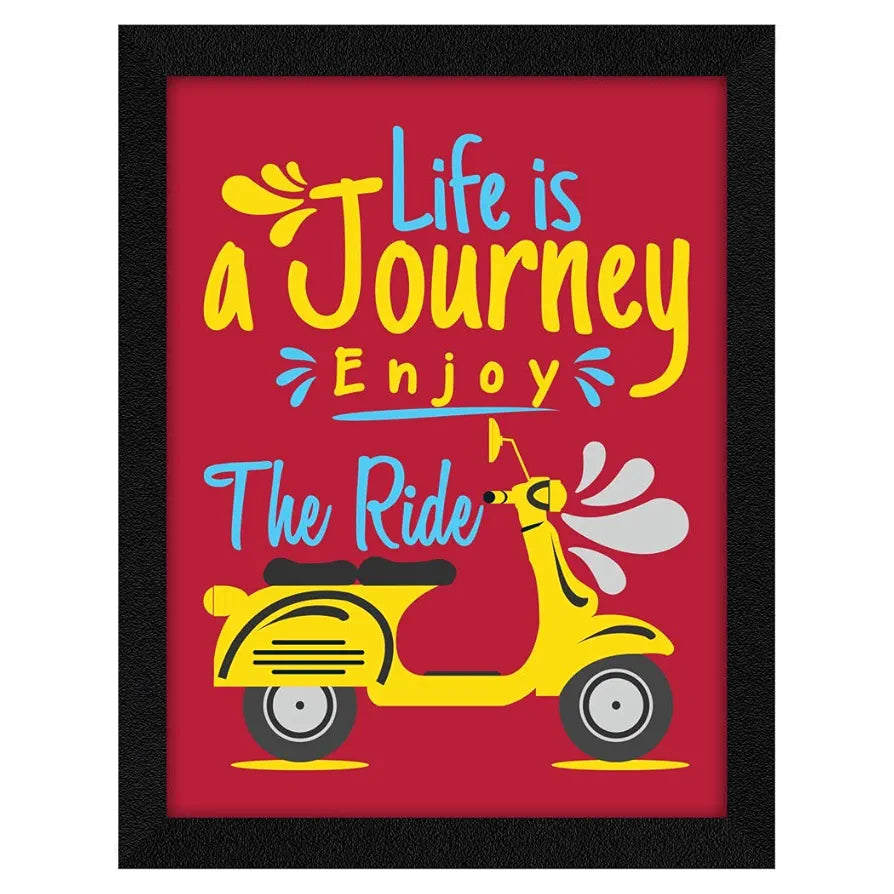 ArtX Paper Inspirational Quote Enjoy The Ride Wall Art Painting