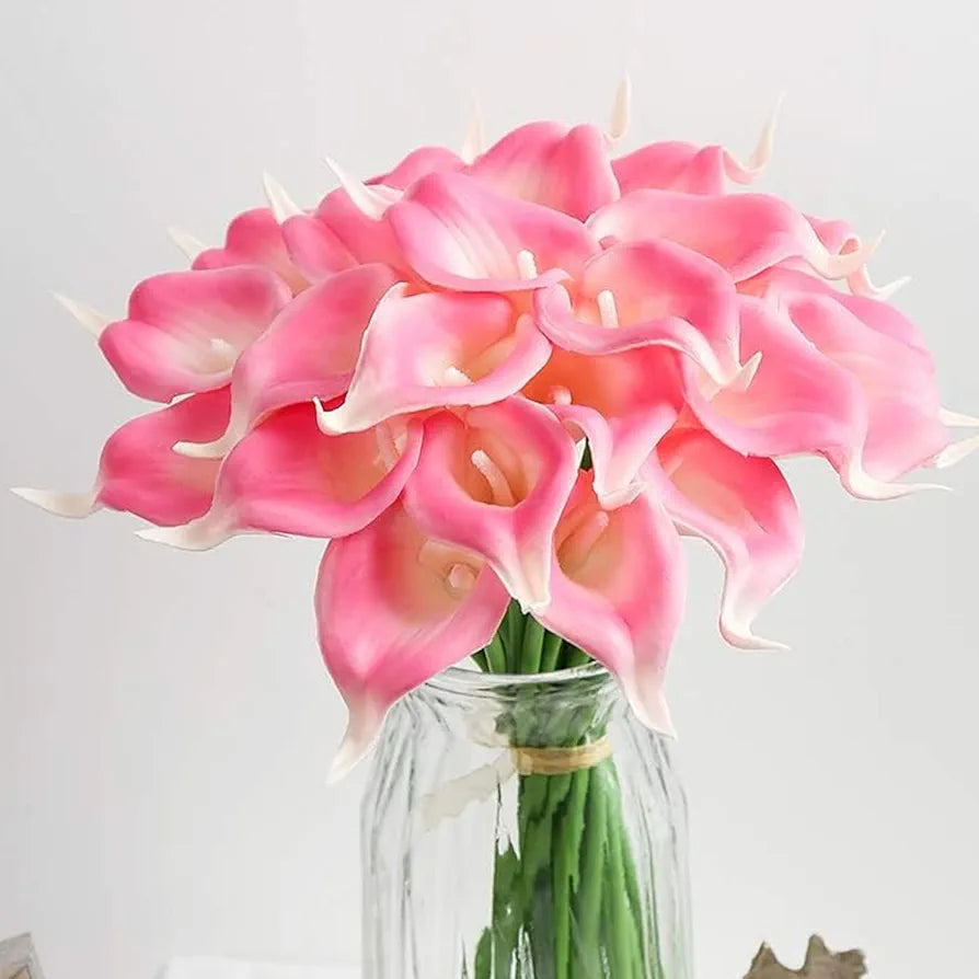 Artificial Calla Lily Flowers Bunch for Vase and Flower Pots 10 Pcs Pot Not Included