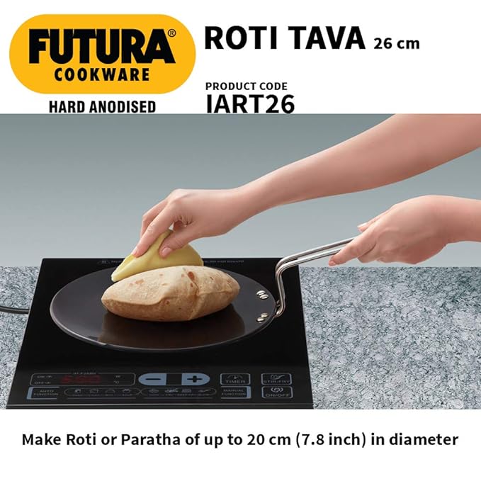 Hawkins Futura Hard Anodised Roti Tava 26cm, 4.88mm thick Induction Compatible