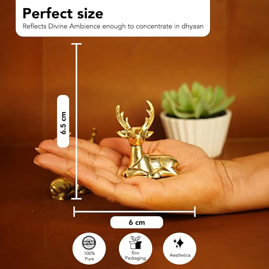 Ekhasa Pure Brass Deer Showpiece