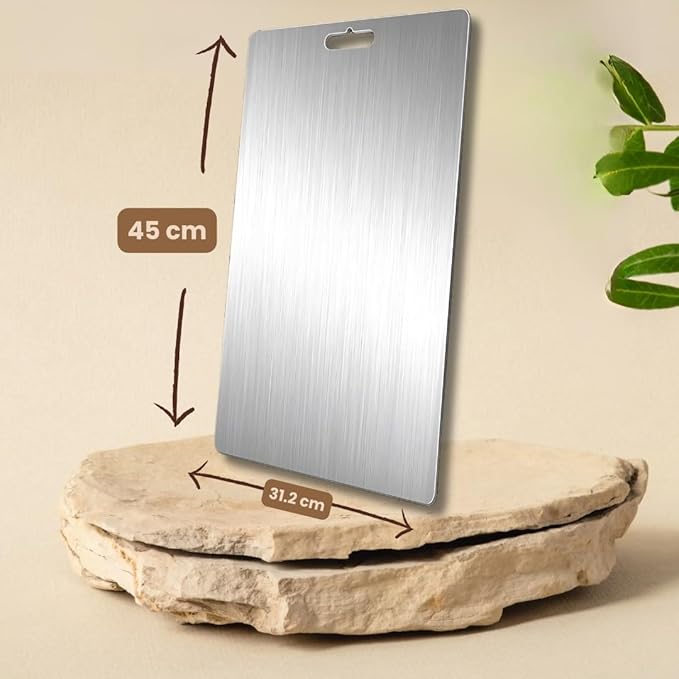 OrganizeMee Extra Large Steel Chopping Board for Kitchen 45 X 31.2 CM