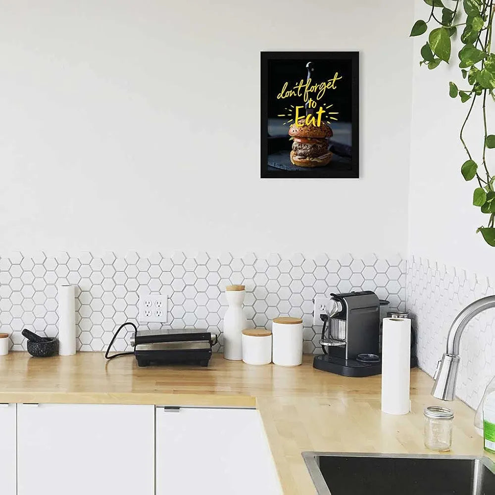 ArtX Paper Don't Forget To Eat Food Quote Wall Frame Art Painting