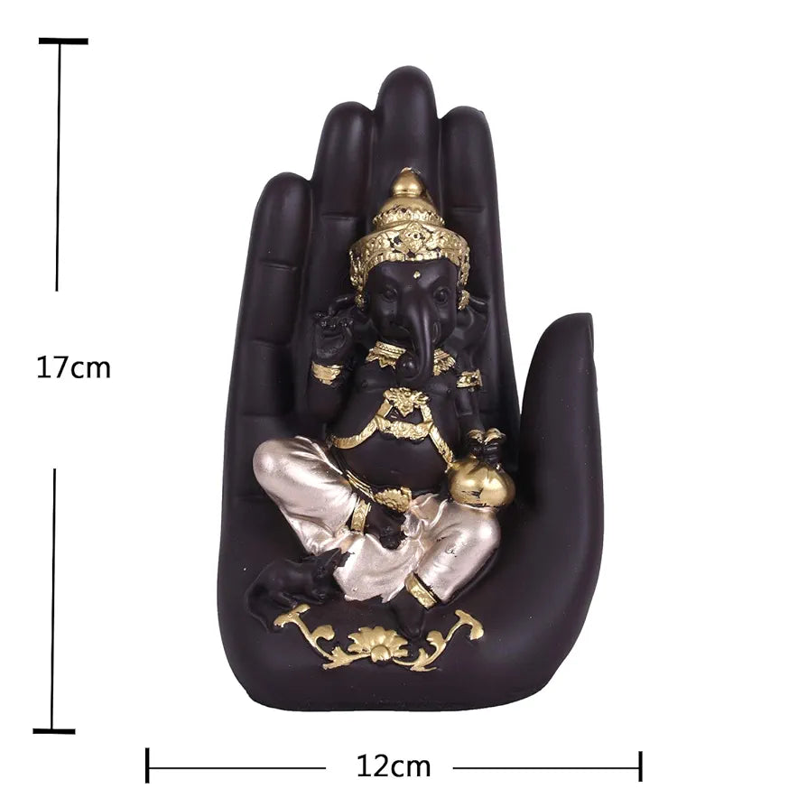 Jaipur Ace Polyresin Hand Palm Lord Ganesh Idol Murti Decorative Showpiece Size-6x6x15cm