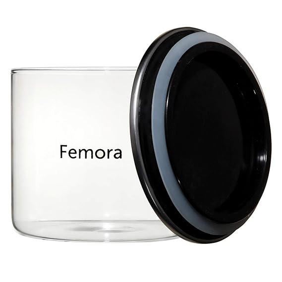 Femora Borosilicate Glass Air Tight Trend Jars With Silver Metalic Lid for Kitchen | 700 Ml