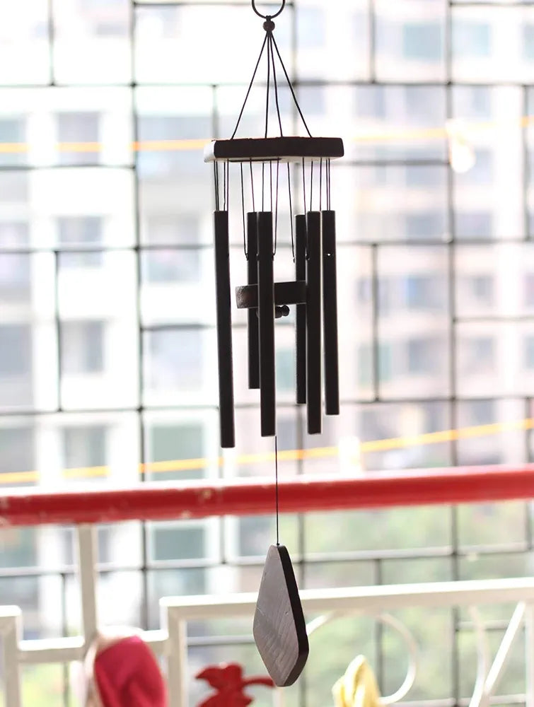 Lilone 7 Pipe Black Wind Chimes Sweet Sound 60 cm Long