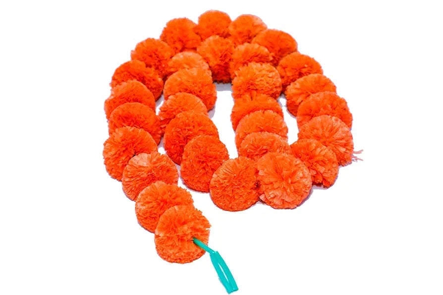 Artificial Marigold Genda Flowers Door Hanging Marigold Mala Artificial Flower Garlands mix 3 pcs yellow orange multi