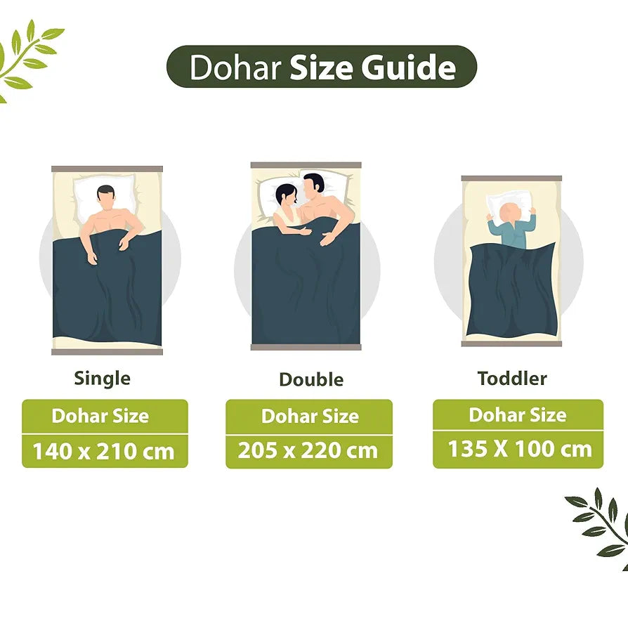 Divine Casa Glace Cotton 120 GSM Reversible Lightweight Printed Single Bed AC Dohar Blanket Quilt Colour Green and Dark Green TC - 120