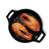 The Indus Valley Preseasoned Cast Iron Fish Fry Pan With Double Handle | Induction Friendly | Nonstick Fry Pan