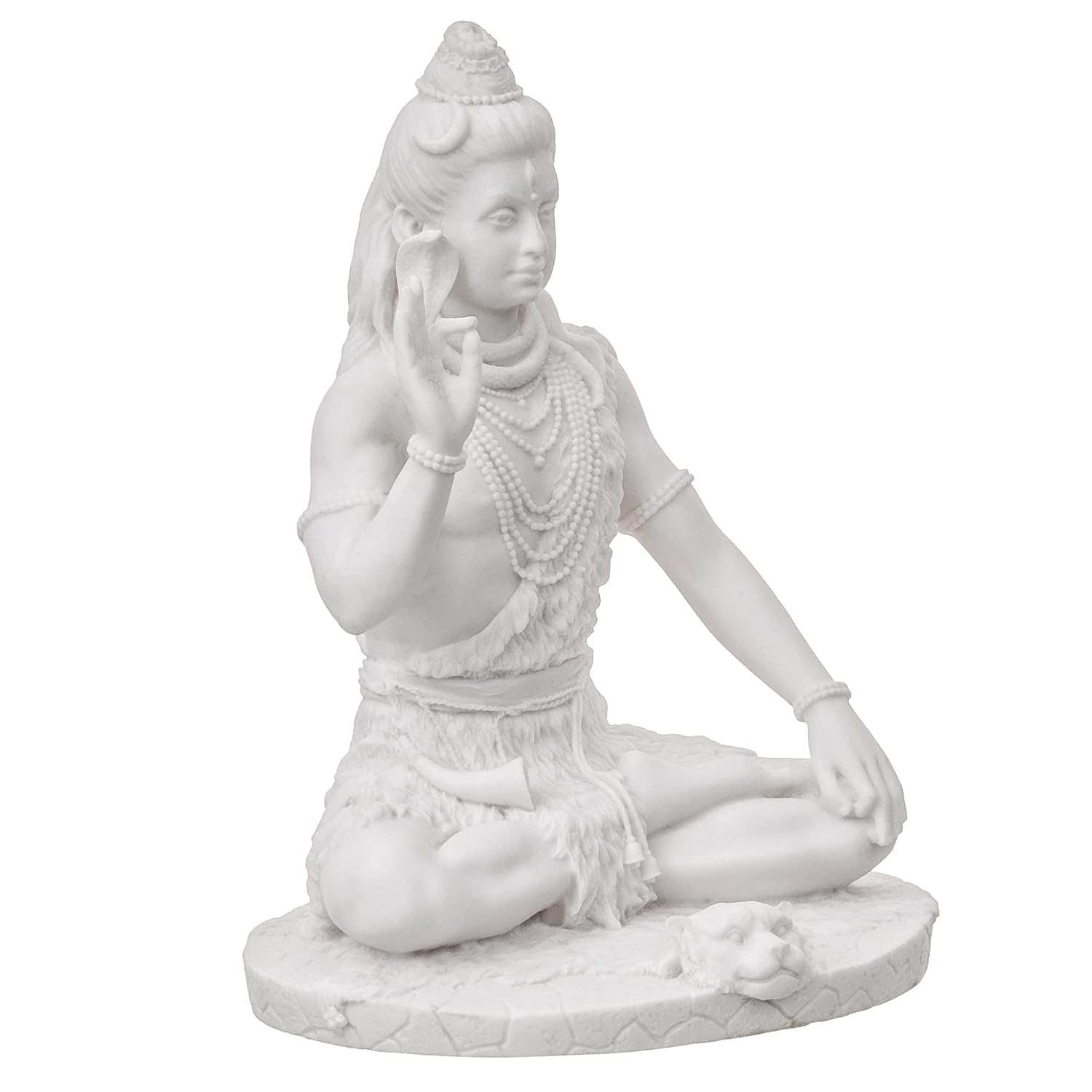 Ecraftindia White Polyresin Blessing Lord Shiva Statue