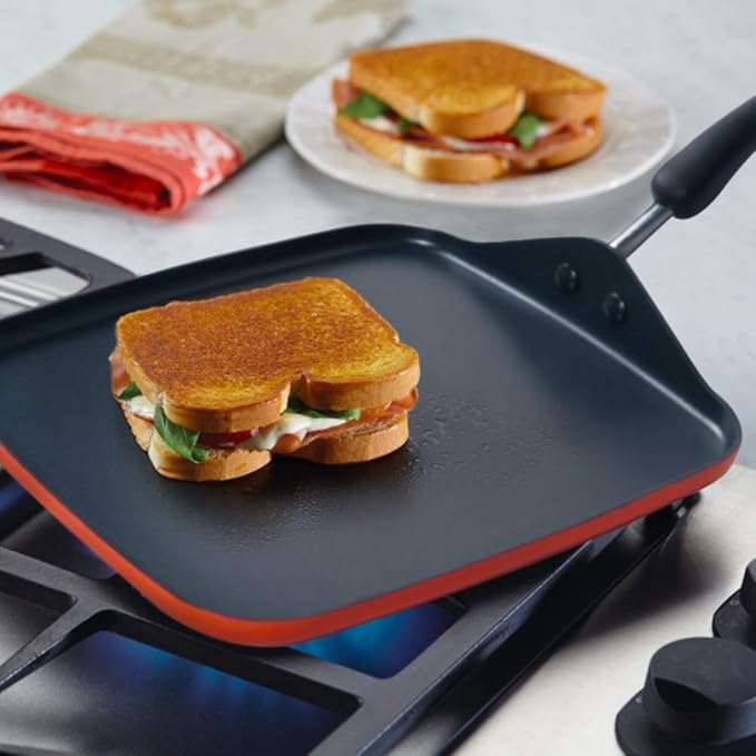 Meyer Non Stick Aluminium Square Tawa 28 cm Orange