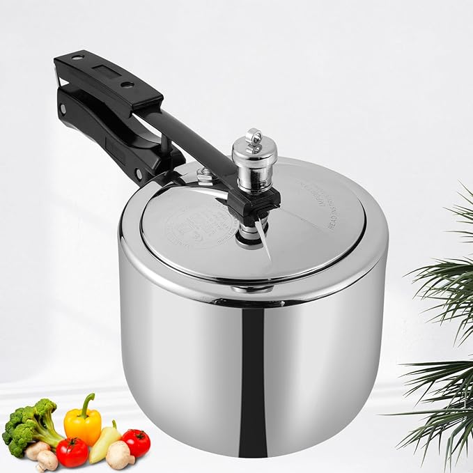 Vinod Straight Platinum Triply Stainless Steel Inner Lid Pressure Cooker - 3 Litres | SAS Bottom | Induction Ready