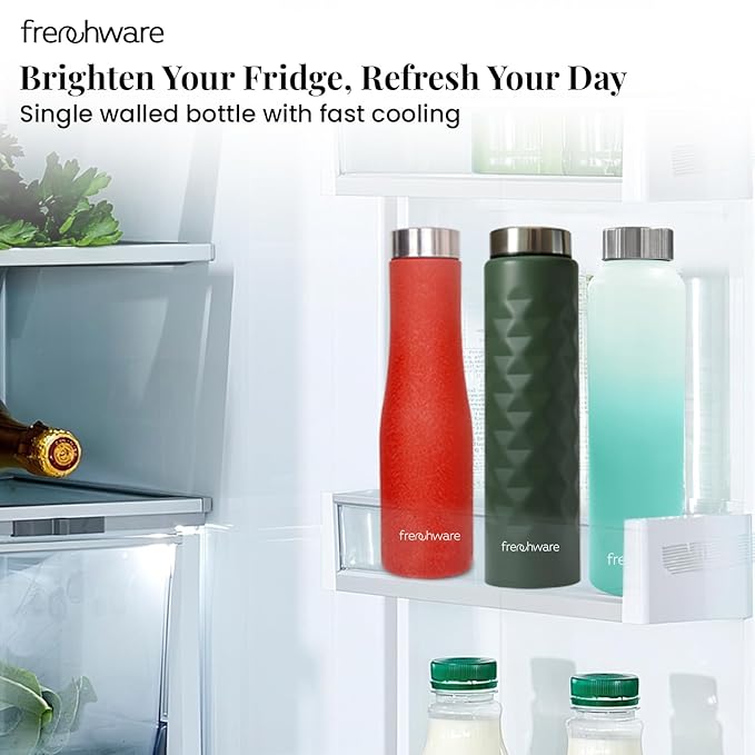 Frenchware Water Bottle 1 Litre, Stainless Steel, Premium SS 304, Green & Pearl | Easy-to-Clean
