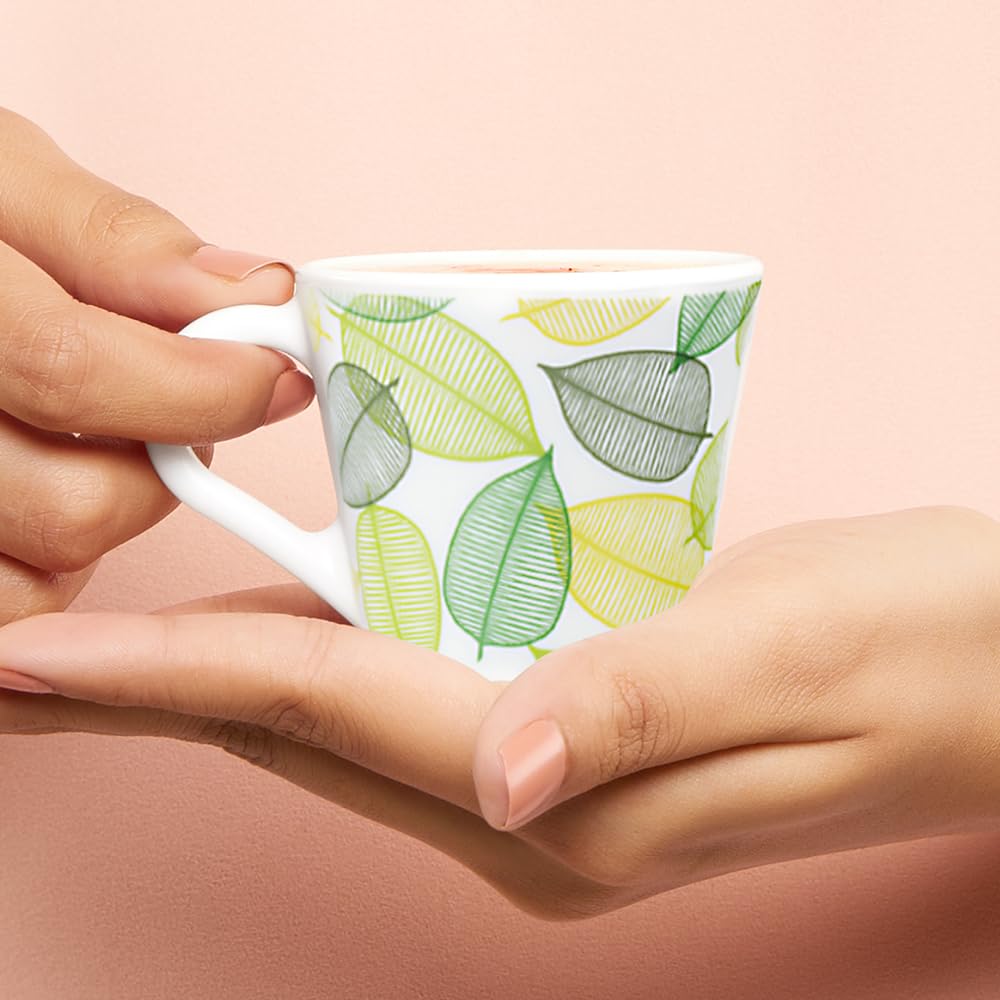 Larah by Borosil Novelty Series Noma Opalware Mug | Set of 6 Tea/coffee Mugs | 110 Ml Each