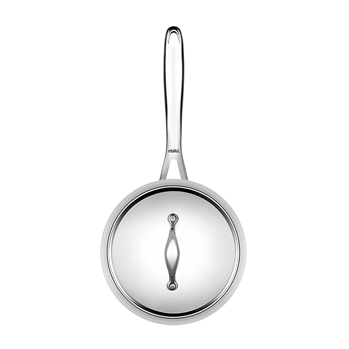 Stahl Artisan Triply Stainless Steel Sauce Pan With Lid | Milk Pan | Tea Pan | Induction & Gas Stove Compatible | 2 Litres | 18cm