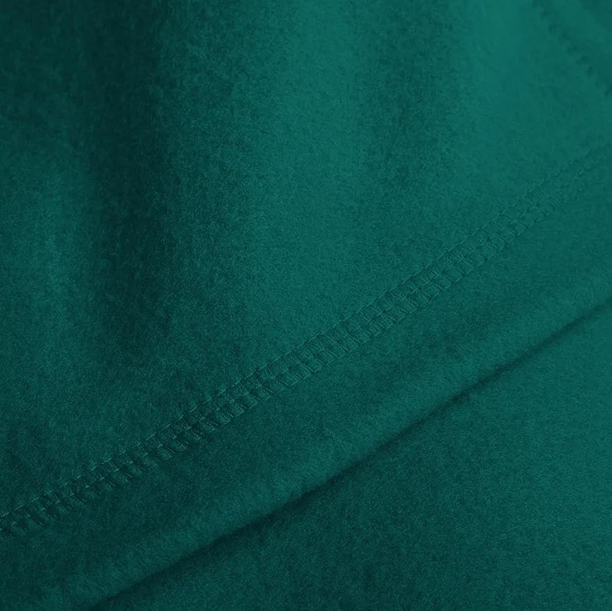 Cloth Fusion Polar Fleece AC Blanket for Winter Single Bed Soft Woolen Blanket for Travel & Sleeping Dark Green