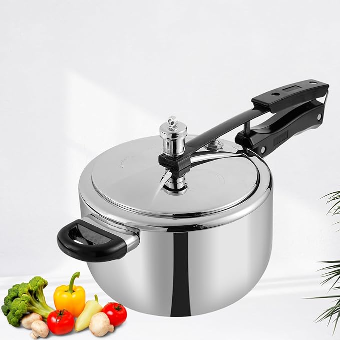 Vinod Straight Platinum Triply Stainless Steel Inner Lid Pressure Cooker - 3.5 Litres | SAS Metal | Induction Ready