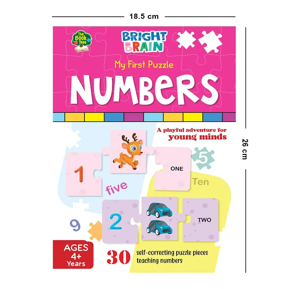 The Book Tree Bright Brain Numbers 30 Piece Jigsaw Puzzle for Preschoolers, Educational Toy for Learning 123, Gifts for Kids Ages 3 to 6 by Majestic Book Club