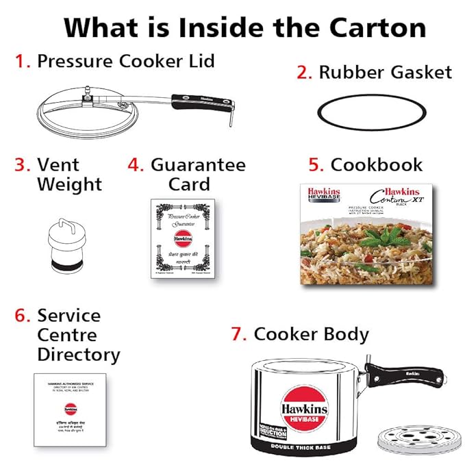 Hawkins 3 Litre Hevibase Pressure Cooker Induction Inner Lid Cooker Silver