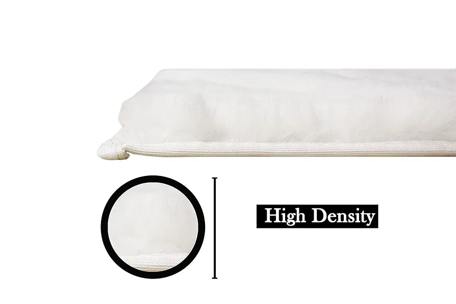 Luxe Home International Ruffle Bath Runner 2 X 5 Ft Colour White
